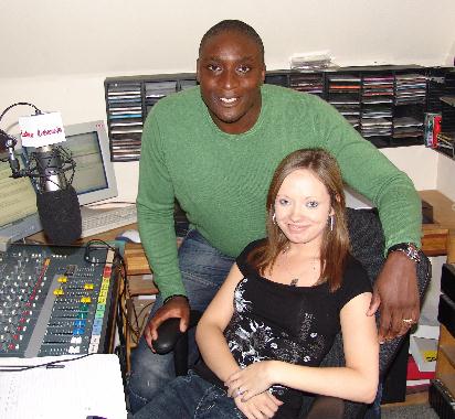 Sport presenter Carl Leaburn with DJ Anne-Marie Evans.