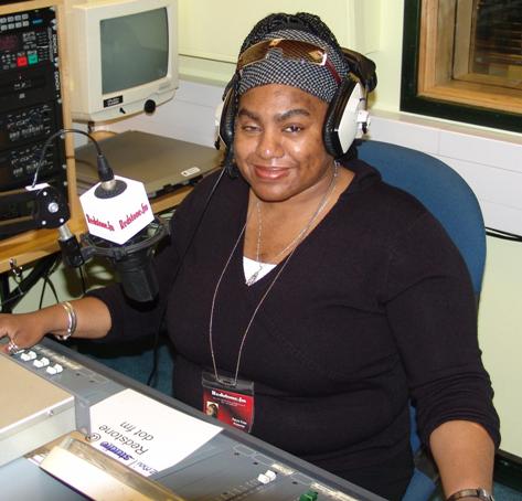 Petula Rose on the air with her reggae show.