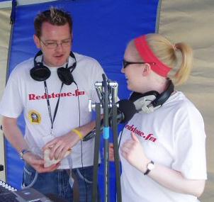 Paul Swann and Lucy G during the Fun Day Outside Broadcast.