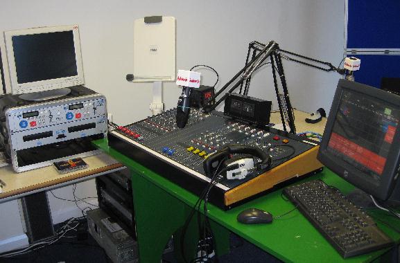 Redstone FM's temporary studio at Tower House.