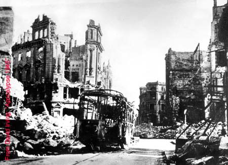 Destruction at dresden, 1945