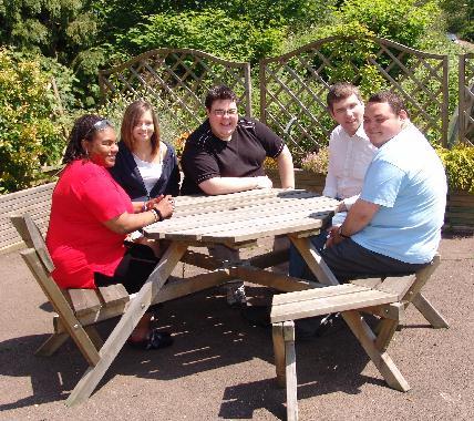 A student group shot with Petula Rose, Anne-Marie Evans, Jamie Hughes, David Ridgway and Terry Turner.