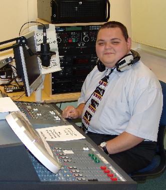 Terry Turner during the first Breakfast Show on Redstone FM - 5 July 2005.